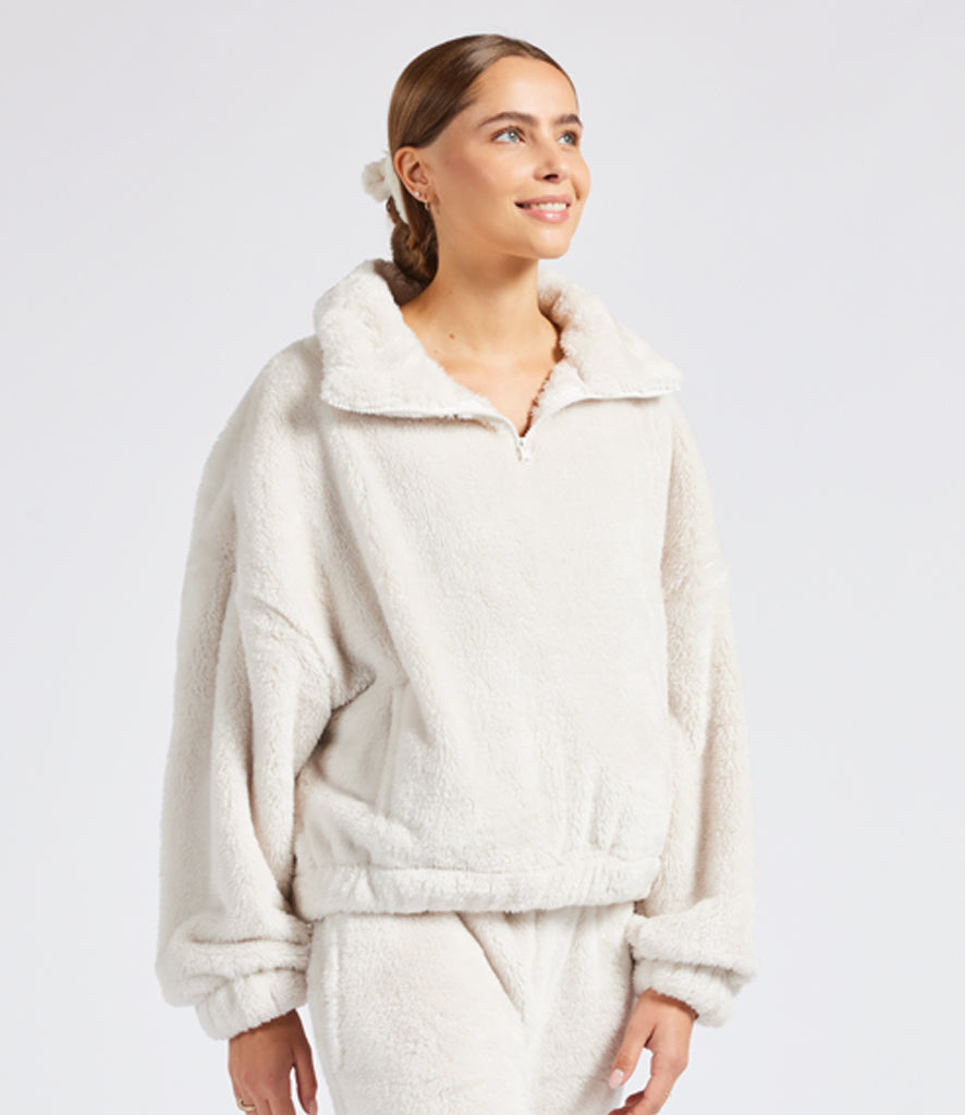 Ladies Fluffy 1/4 Zip Fleece