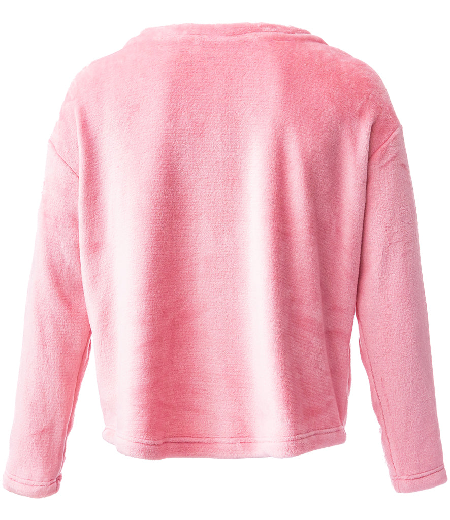 Ladies Plush Fleece Crew Neck Sweatshirt