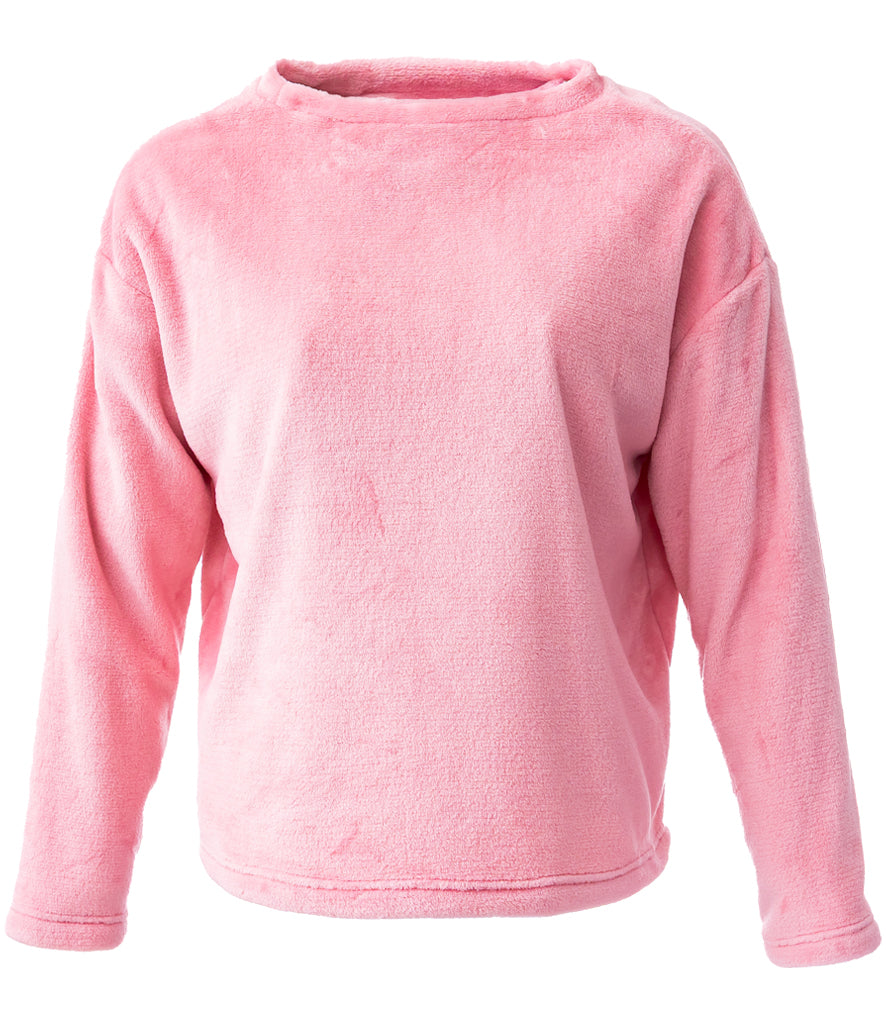 Ladies Plush Fleece Crew Neck Sweatshirt